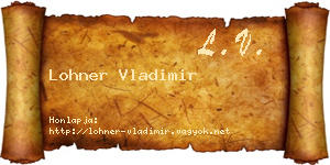 Lohner Vladimir névjegykártya